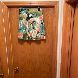 MISSLOOK Green and Pink A-line Mini Skirt Casual